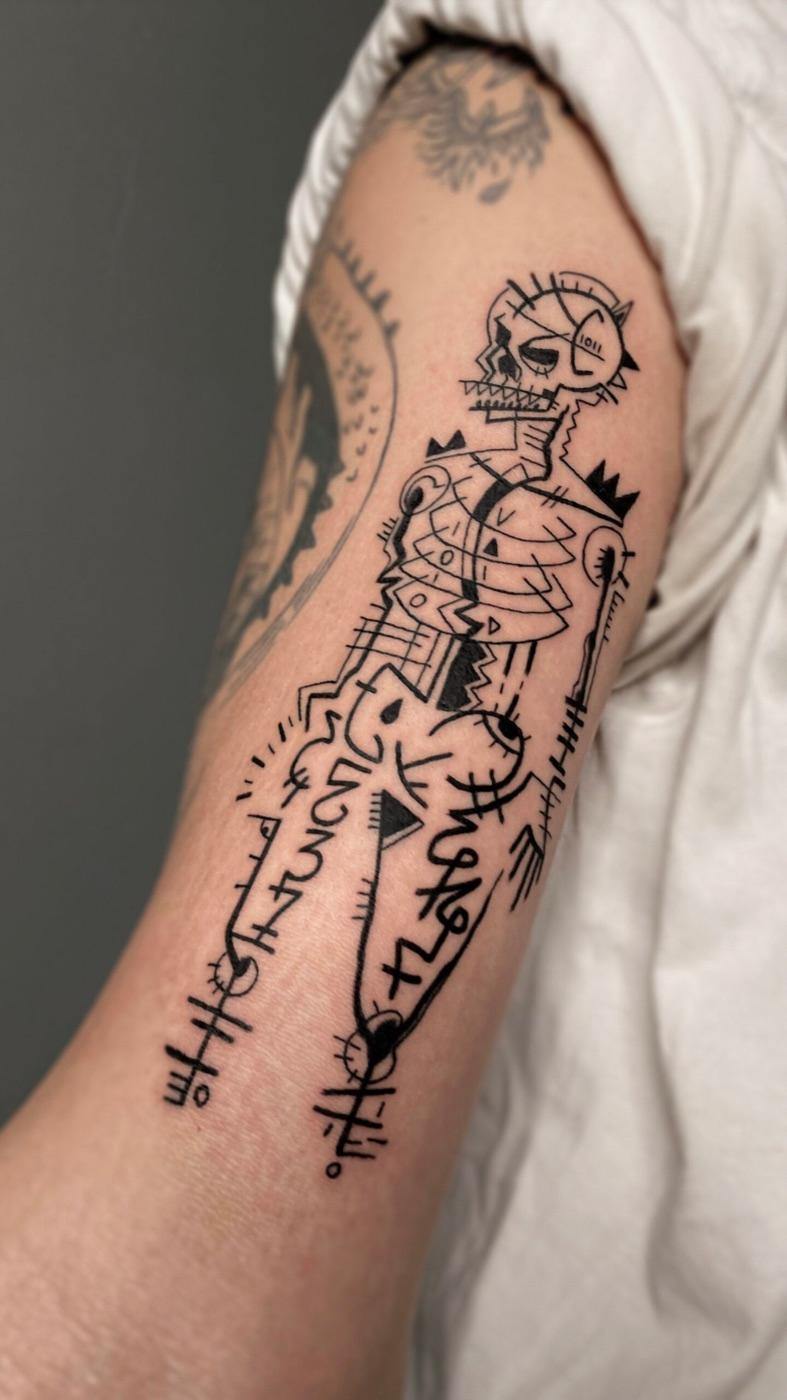 Abstract blackwork tattoo