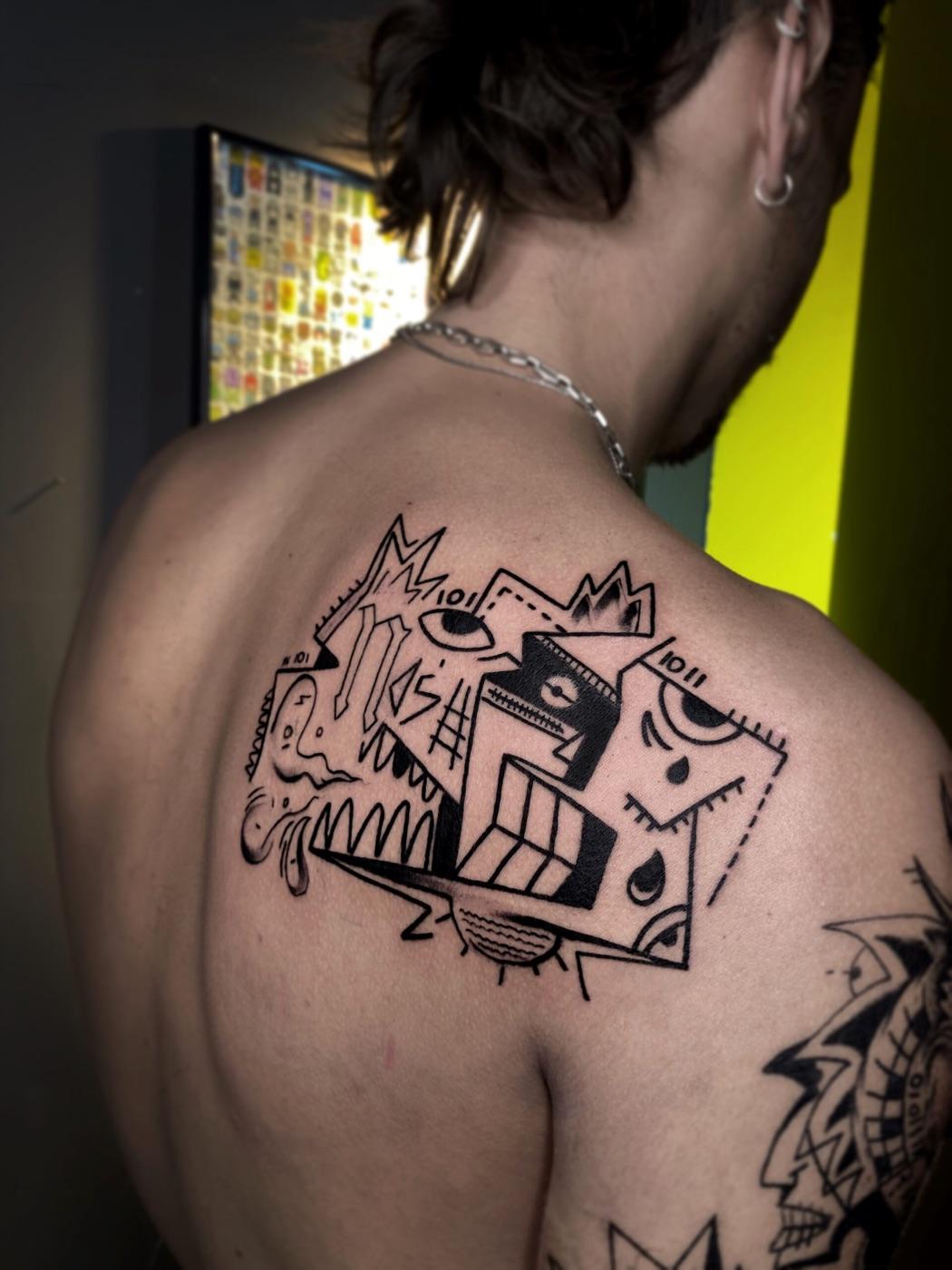 Abstract geometric tattoo