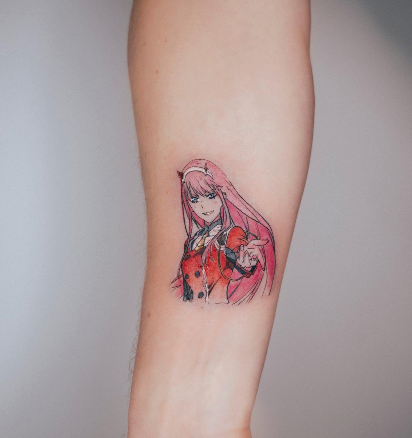 Anime style girl tattoo
